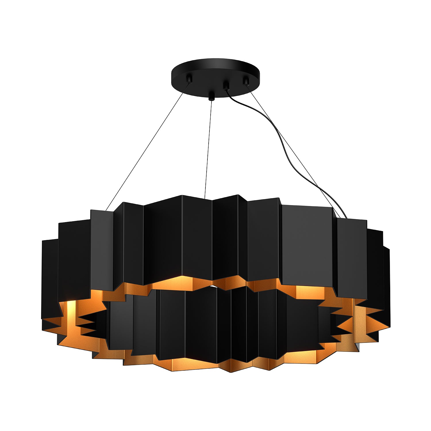 Akira Chandelier in Black/Gold Finish | Kuzco Lighting