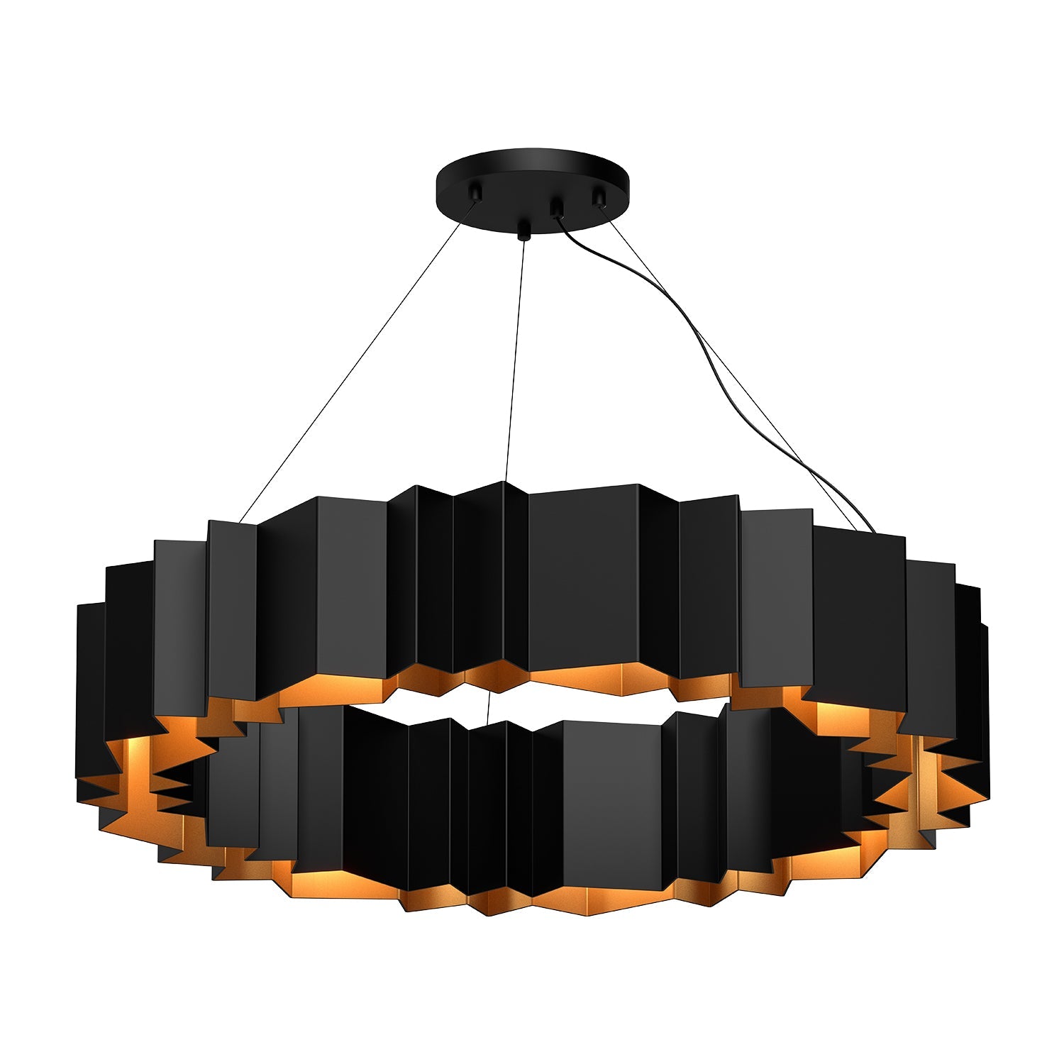 Akira Chandelier in Black/Gold Finish | Kuzco Lighting
