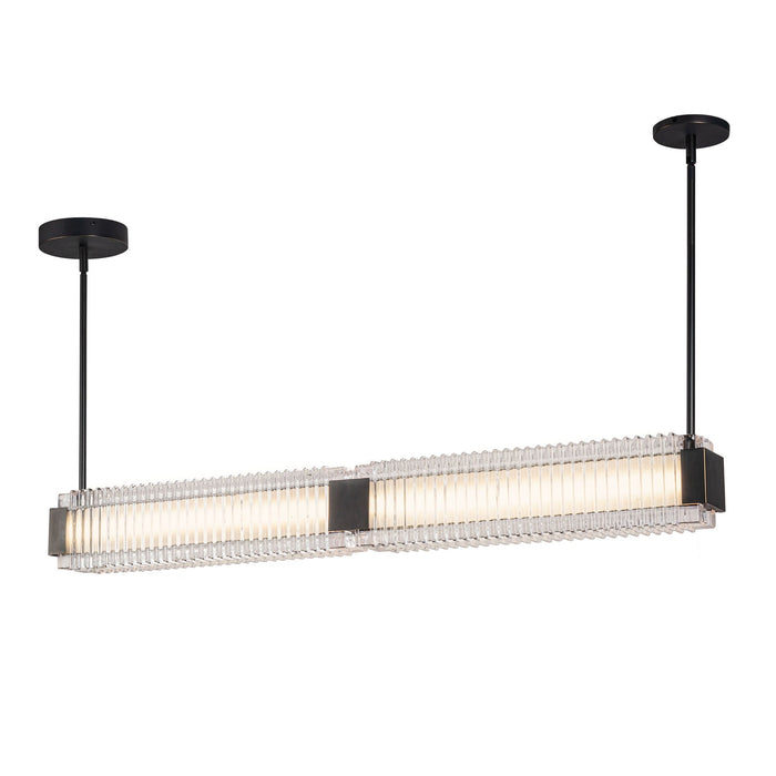 Alai 47-in Urban Bronze/Ribbed Glass LED Linear Pendant by Alora Lighting | LP374247UBCR-UNV | Alora Lighting