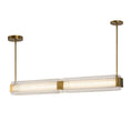 Load image into Gallery viewer, Alai 47-in Vintage Brass/Ribbed Glass LED Linear Pendant by Alora Lighting | LP374247VBCR-UNV | Alora Lighting
