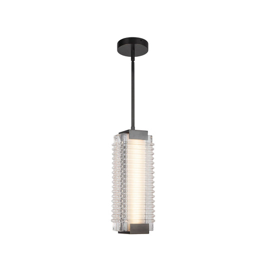 Alai 16-in Urban Bronze/Ribbed Glass LED Pendant by Alora Lighting | PD374316UBCR-UNV | Alora Lighting