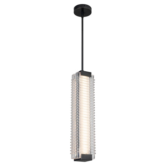 Alai 24-in Urban Bronze/Ribbed Glass LED Pendant by Alora Lighting | PD374624UBCR-UNV | Alora Lighting
