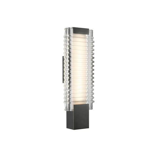 Alai 17-in Urban Bronze/Ribbed Glass LED Wall Vanity by Alora Lighting | WV374118UBCR | Alora Lighting