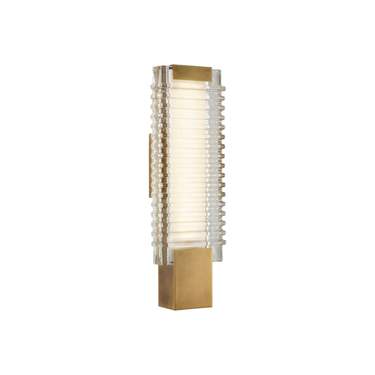 Alai 17-in Vintage Brass/Ribbed Glass LED Wall Vanity by Alora Lighting | WV374118VBCR | Alora Lighting