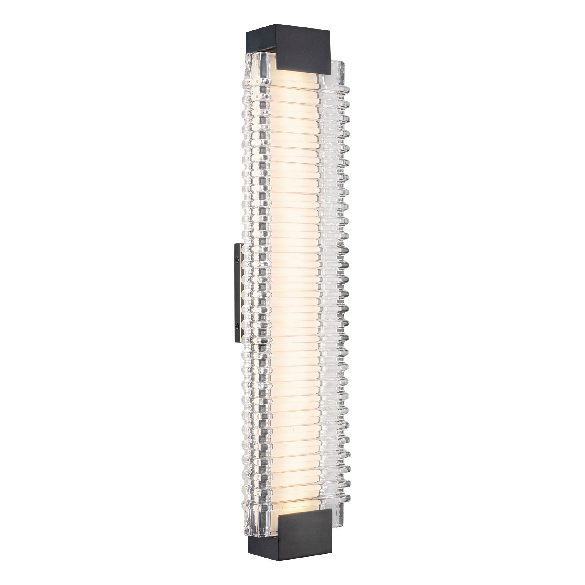 Alai 25-in Urban Bronze/Ribbed Glass LED Wall Vanity by Alora Lighting | WV374225UBCR | Alora Lighting