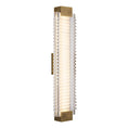 Load image into Gallery viewer, Alai 25-in Vintage Brass/Ribbed Glass LED Wall Vanity by Alora Lighting | WV374225VBCR | Alora Lighting

