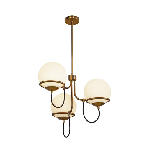 Alba 23-in Aged Brass/Opal Glass 3 Lights Chandelier by Alora Lighting | CH458323AGOP | Alora Lighting