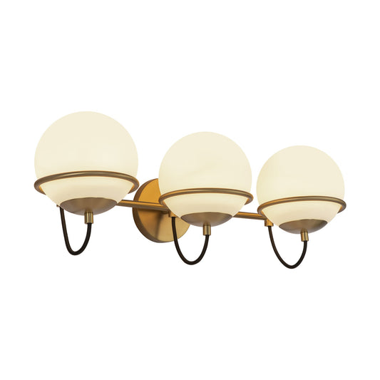 Alba 24-in Aged Brass/Opal Glass 3 Lights Wall Vanity by Alora Lighting | WV458324AGOP | Alora Lighting