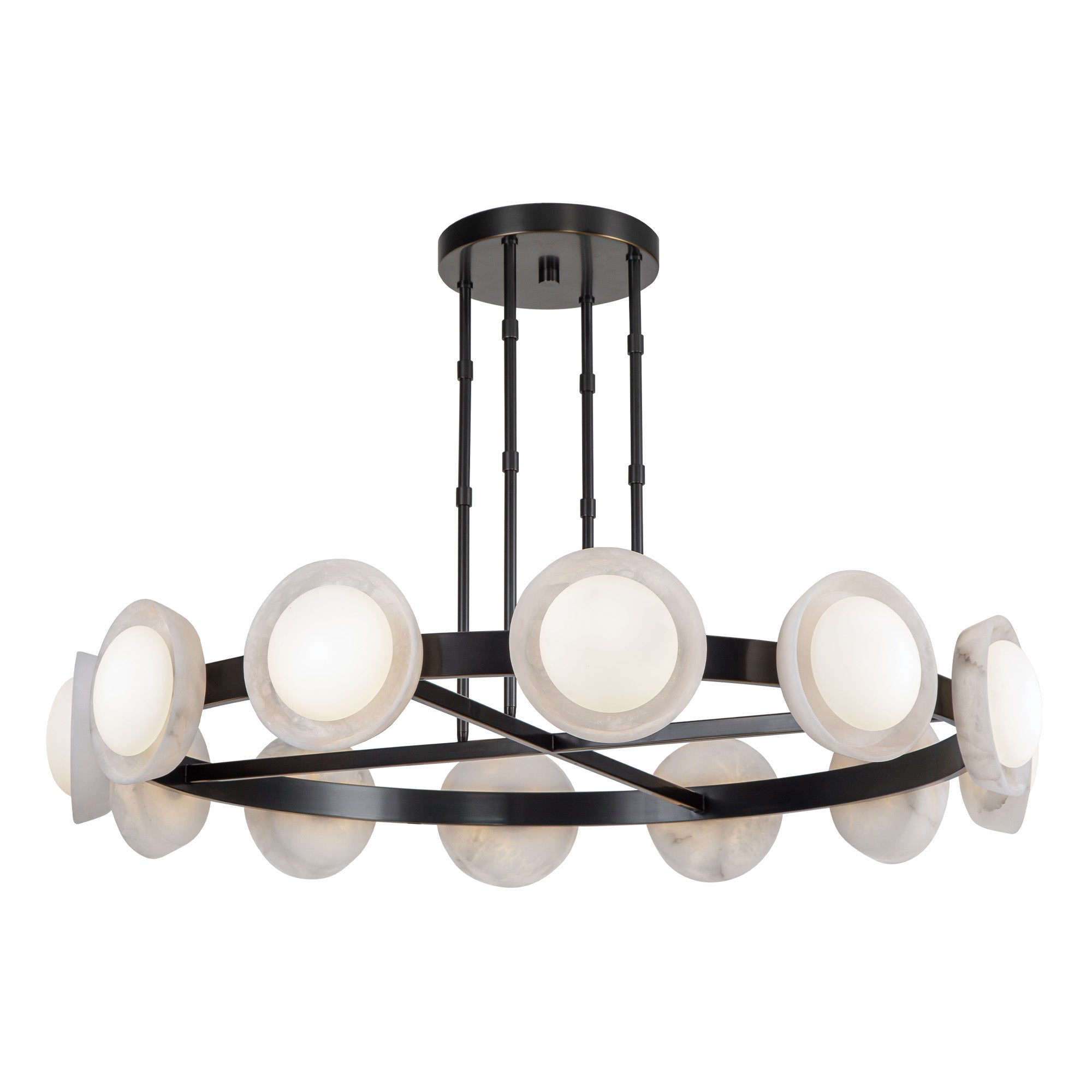 Alonso 50-in Urban Bronze/Alabaster LED Chandelier by Alora Lighting | CH320050UBAR-UNV | Alora Lighting