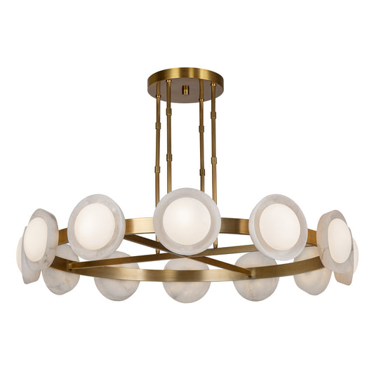 Alonso 50-in Vintage Brass/Alabaster LED Chandelier by Alora Lighting | CH320050VBAR-UNV | Alora Lighting