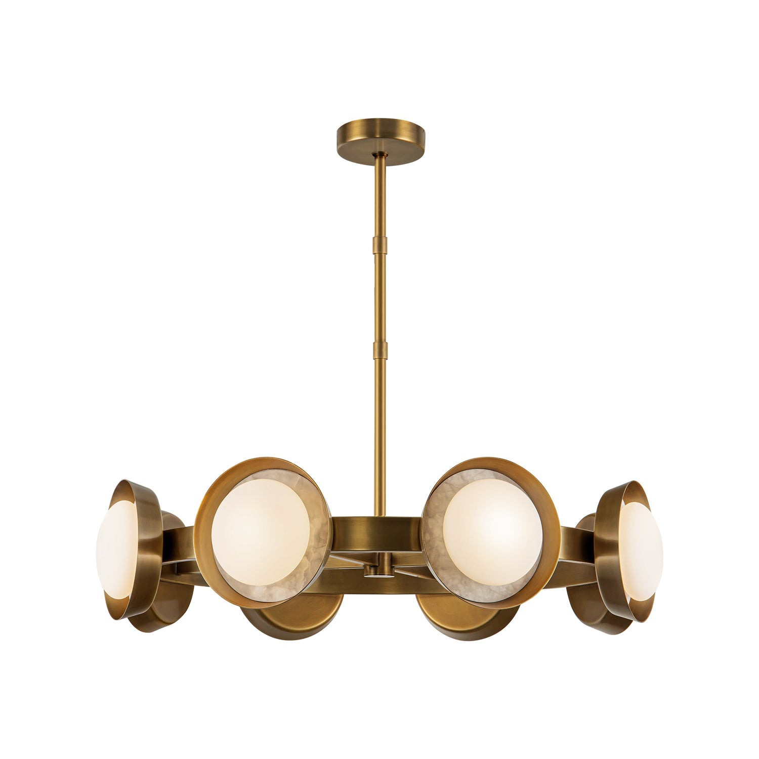 Alonso 37-in Vintage Brass LED Chandelier by Alora Lighting | CH320837VB-UNV | Alora Lighting