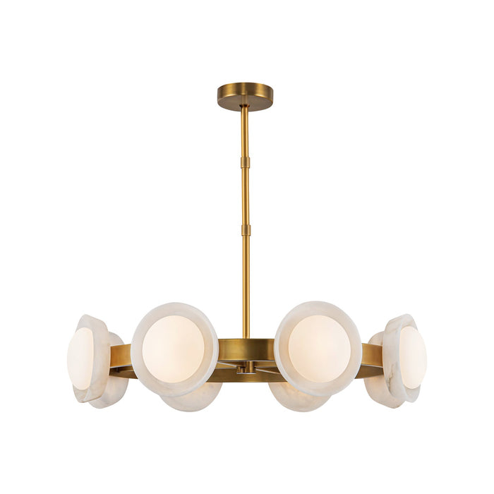 Alonso 37-in Vintage Brass/Alabaster LED Chandelier by Alora Lighting | CH320837VBAR-UNV | Alora Lighting