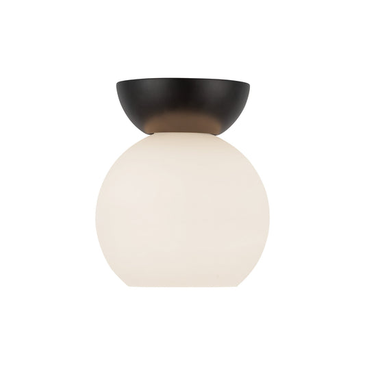 Arcadia Semi-Flush  in Black/Opal Glass Finish | Kuzco Lighting