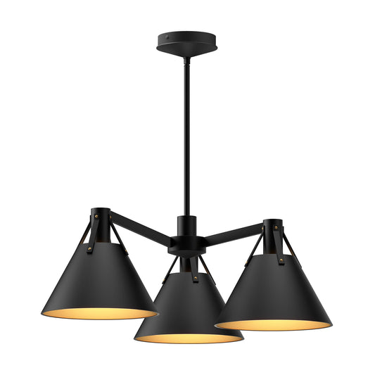 Archer 25-in Matte Black 3 Lights Chandelier by Alora Lighting | CH584525MB | Alora Lighting