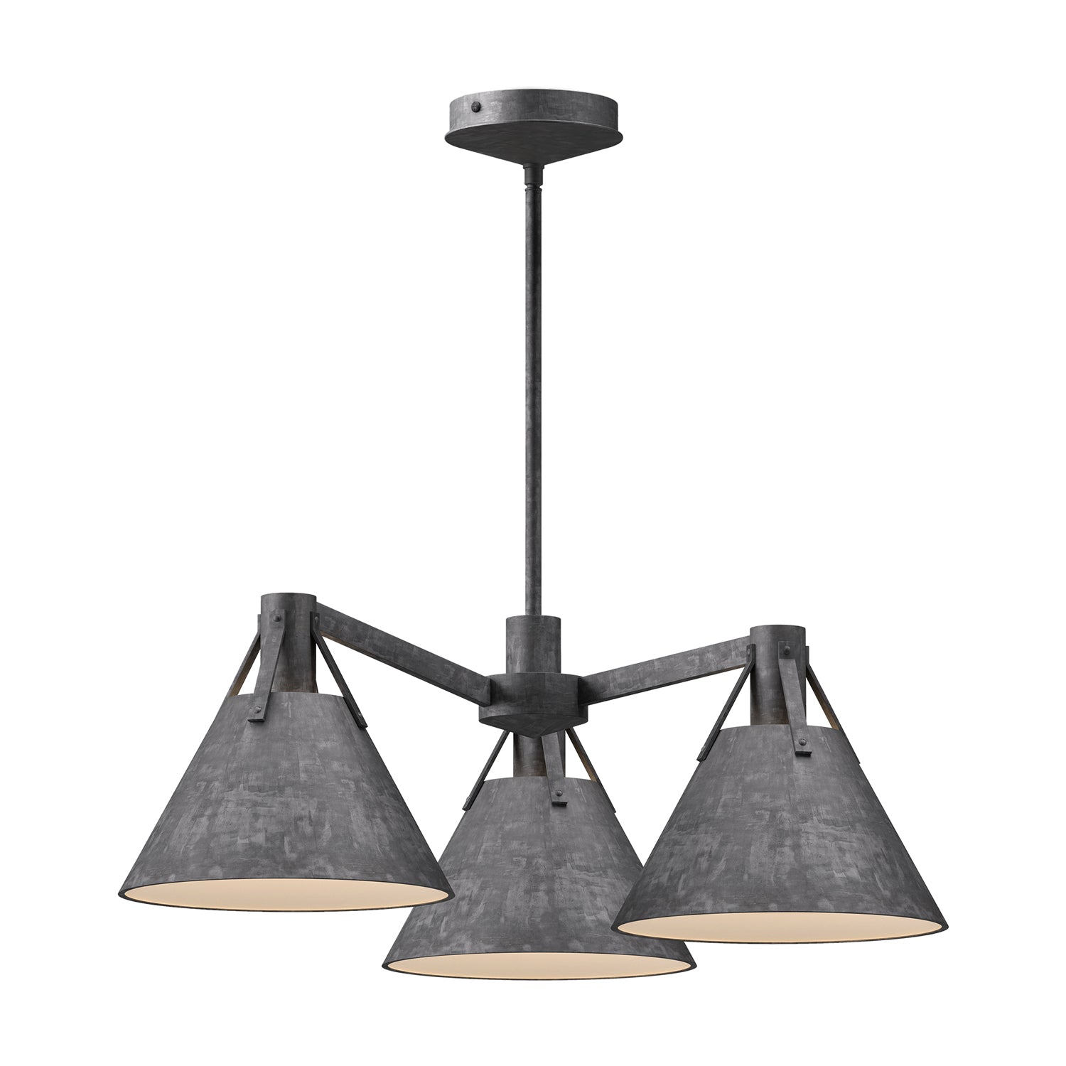 Archer 25-in Steel Shade 3 Lights Chandelier by Alora Lighting | CH584525SL | Alora Lighting