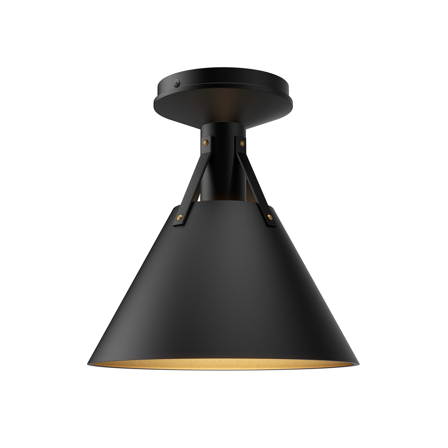 Archer 10-in Matte Black 1 Light Flush Mount by Alora Lighting | FM584811MB | Alora Lighting