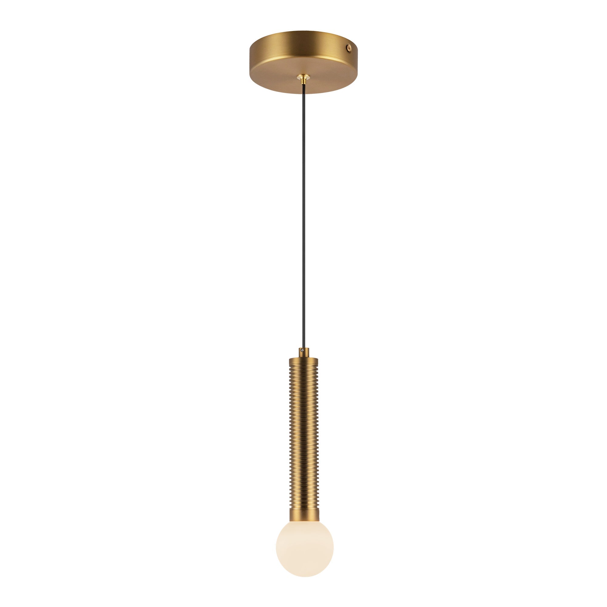 Arden 9-in Brushed Gold/Opal Glass LED Pendant by Alora Lighting | PD612109BGOP-UNV | Alora Lighting
