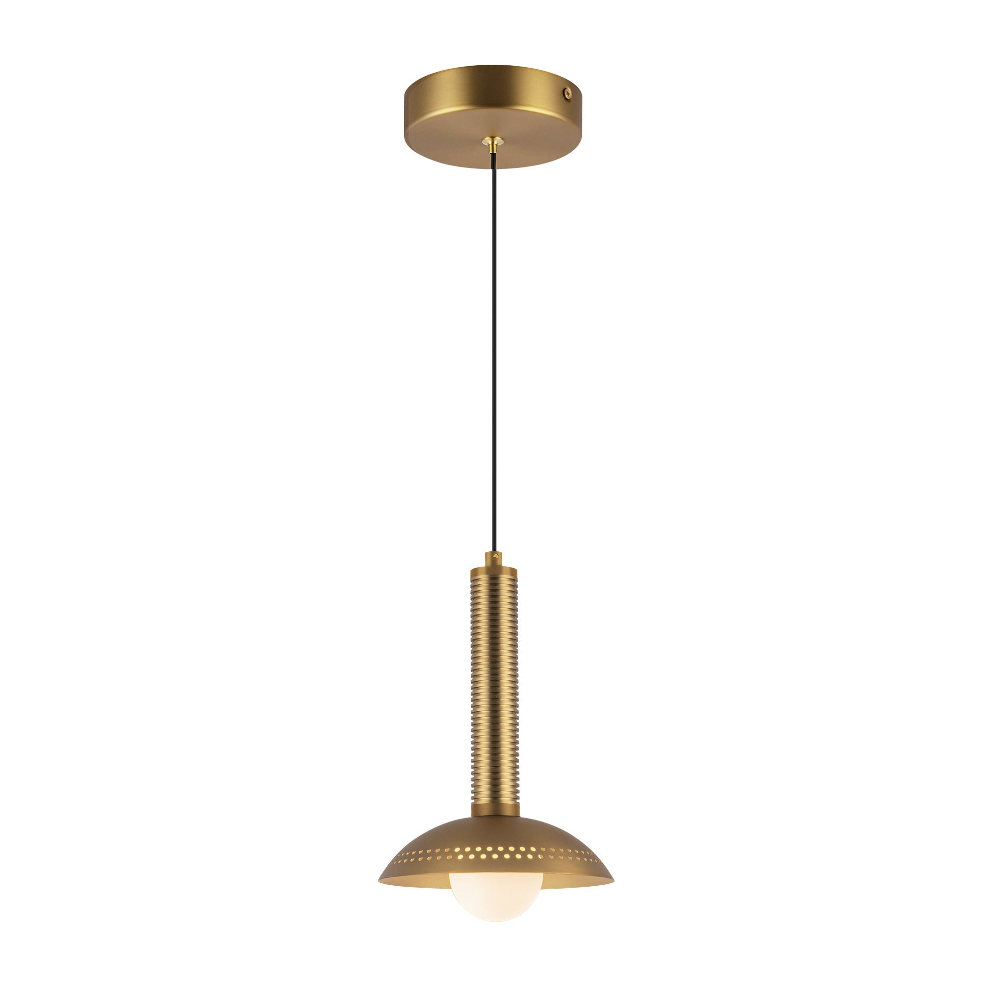 Arden 9-in Brushed Gold/Opal Glass LED Pendant by Alora Lighting | PD616109BGOP-UNV | Alora Lighting