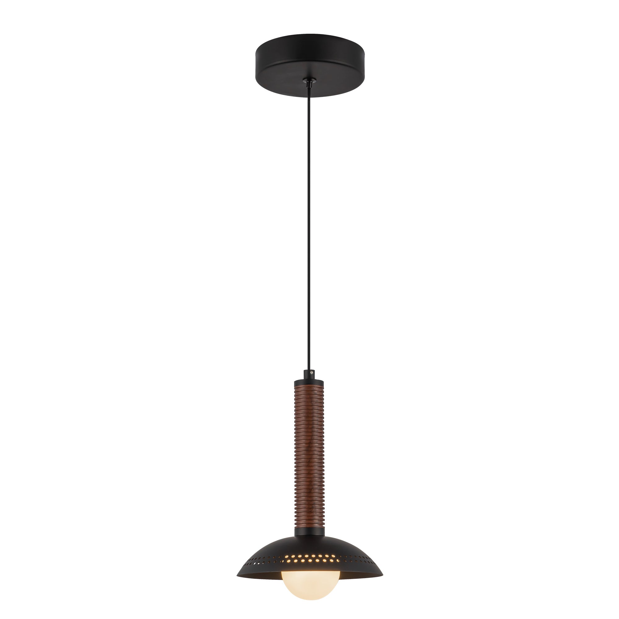 Arden 9-in Matte Black/Opal Glass LED Pendant by Alora Lighting | PD616109MBOP-UNV | Alora Lighting