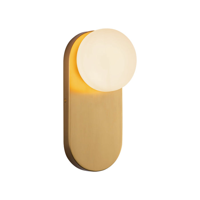 Ariel 12-in Brushed Gold/Opal Glass Socket Wall/Vanity Light by Alora Lighting | WV425112BGOP | Alora Lighting