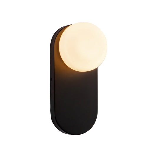 Ariel 12-in Matte Black/Opal Glass Socket Wall/Vanity Light by Alora Lighting | WV425112MBOP | Alora Lighting