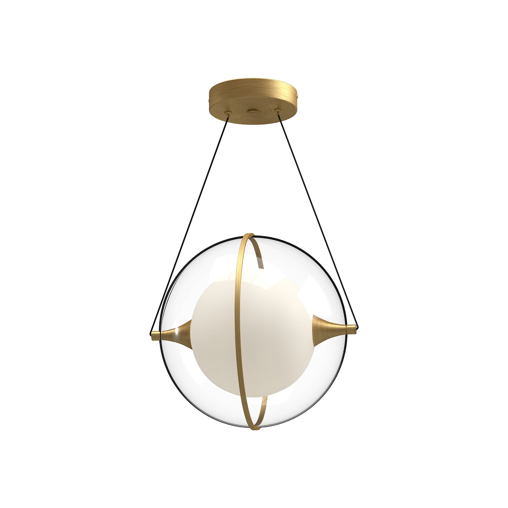 Aries LED Pendant in Brushed Gold Finish | Kuzco Lighting