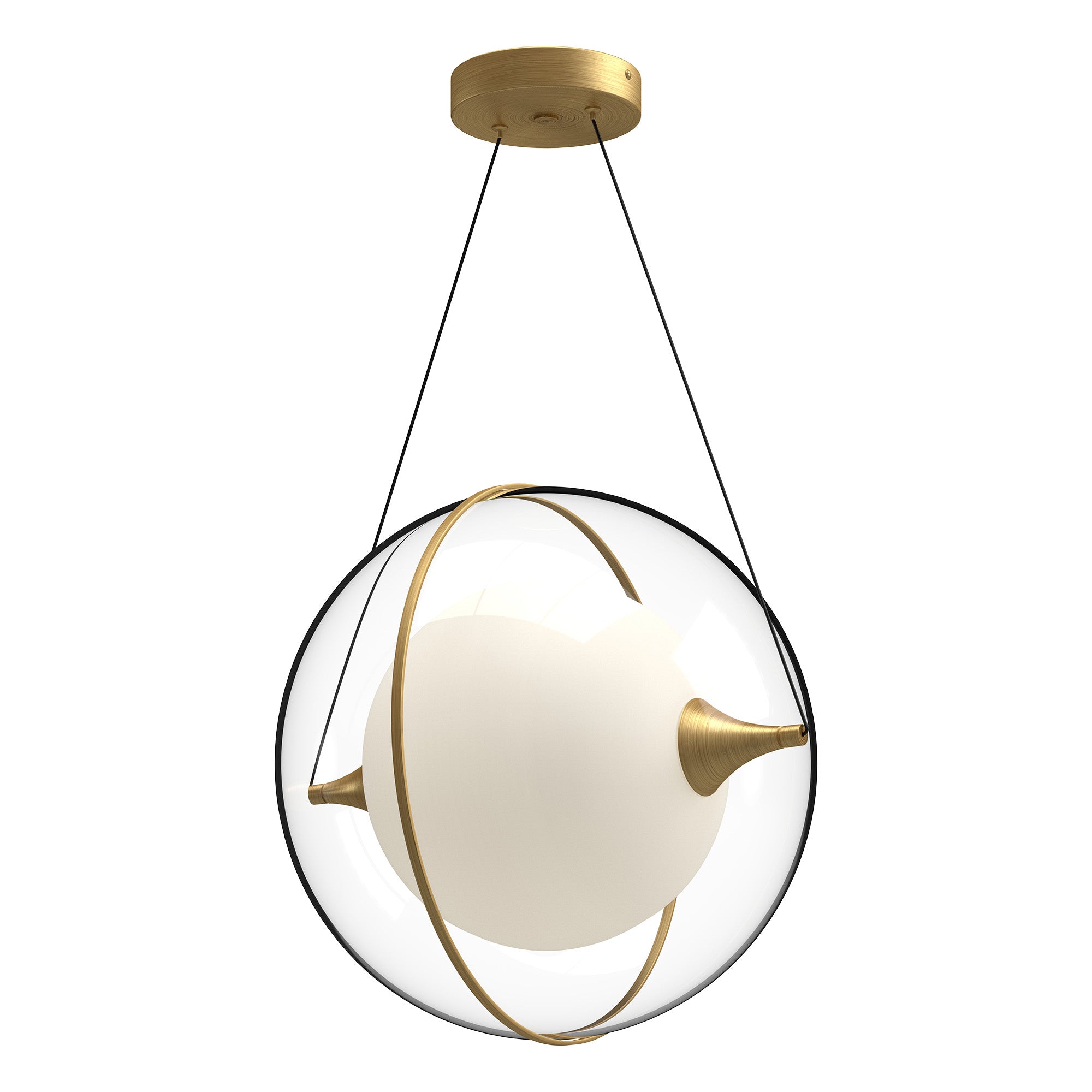 Aries LED Pendant in Brushed Gold Finish | Kuzco Lighting