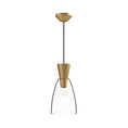 Load image into Gallery viewer, Arlo 7-in Brushed Gold/Clear Glass 1 Light Pendant by Alora Lighting | PD534007BGCL | Alora Lighting
