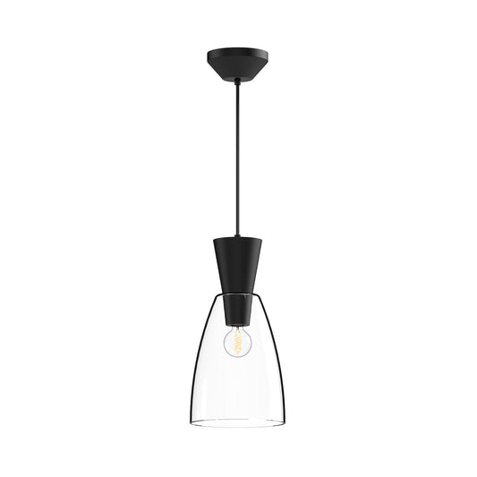 Arlo 7-in Clear Glass/Matte Black 1 Light Pendant by Alora Lighting | PD534007MBCL | Alora Lighting