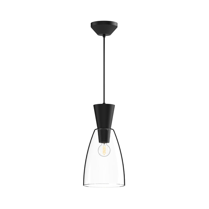 Arlo 7-in Clear Glass/Matte Black 1 Light Pendant by Alora Lighting | PD534007MBCL | Alora Lighting