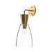 Arlo 7-in Brushed Gold/Clear Glass 1 Light Wall/Vanity by Alora Lighting | WV534007BGCL | Alora Lighting