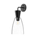 Arlo 7-in Clear Glass/Matte Black 1 Light Wall/Vanity by Alora Lighting | WV534007MBCL | Alora Lighting