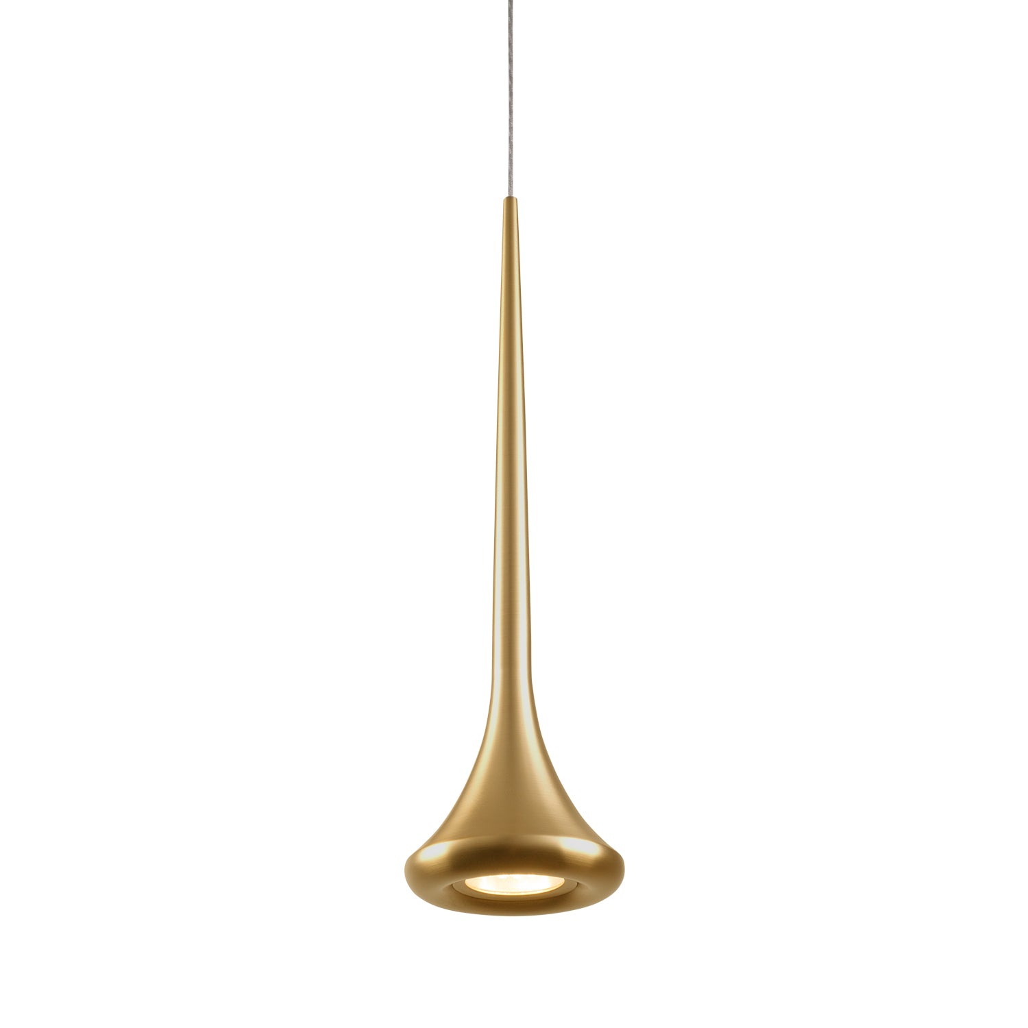 Bach LED Pendant in Brushed Gold Finish | Kuzco Lighting