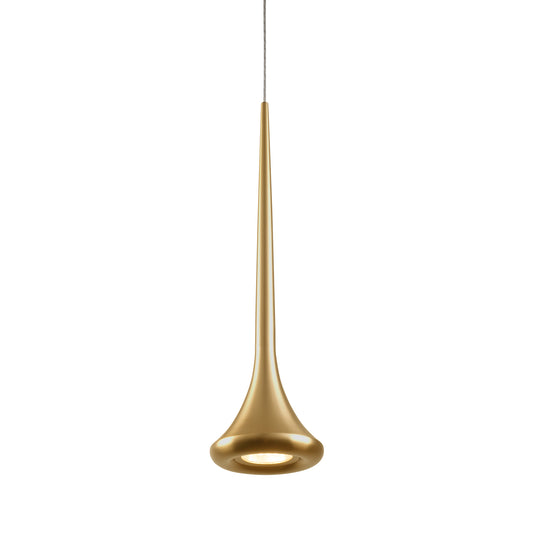 Bach LED Pendant in Brushed Gold Finish | Kuzco Lighting