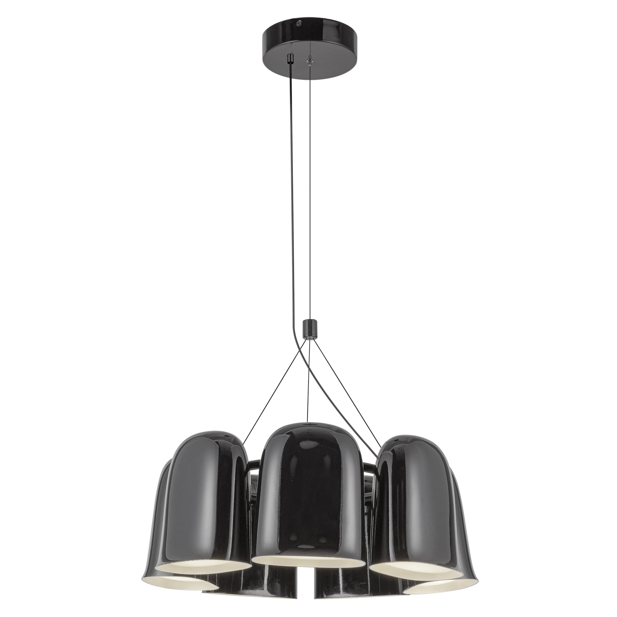 Bell LED Chandelier in Glossy Black Finish | Kuzco Lighting