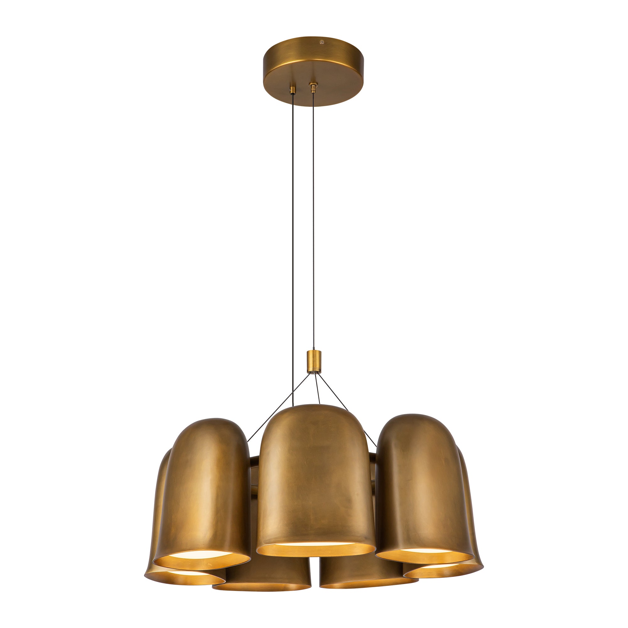 Bell LED Chandelier in Vintage Brass Finish | Kuzco Lighting
