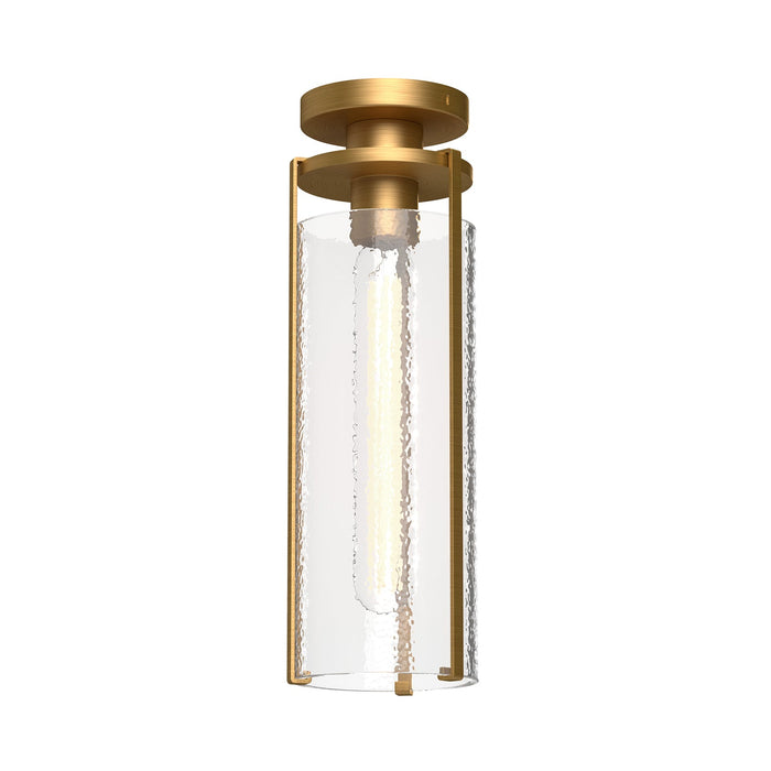 Belmont 5-in Aged Gold/Clear Water Glass 1 Light Flush Mount by Alora Lighting | FM536005AGWC | Alora Lighting