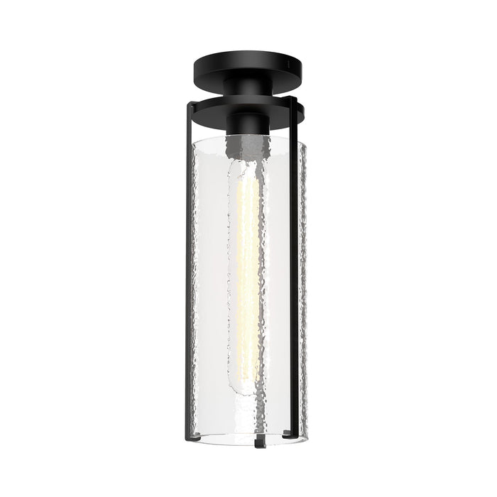 Belmont 5-in Clear Water Glass/Matte Black 1 Light Flush Mount by Alora Lighting | FM536005MBWC | Alora Lighting