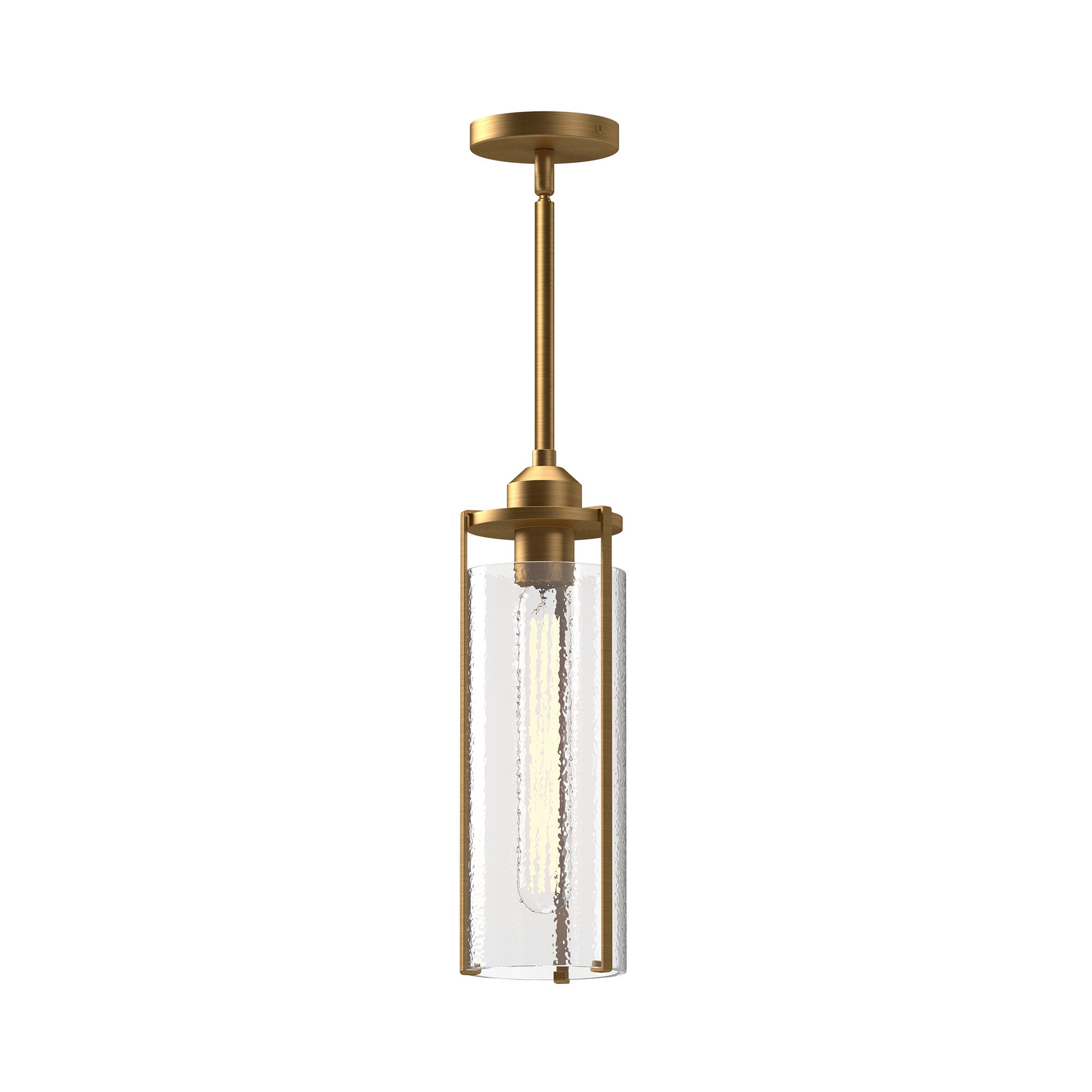 Belmont 5-in Aged Gold/Clear Water Glass 1 Light Pendant by Alora Lighting | PD536005AGWC | Alora Lighting