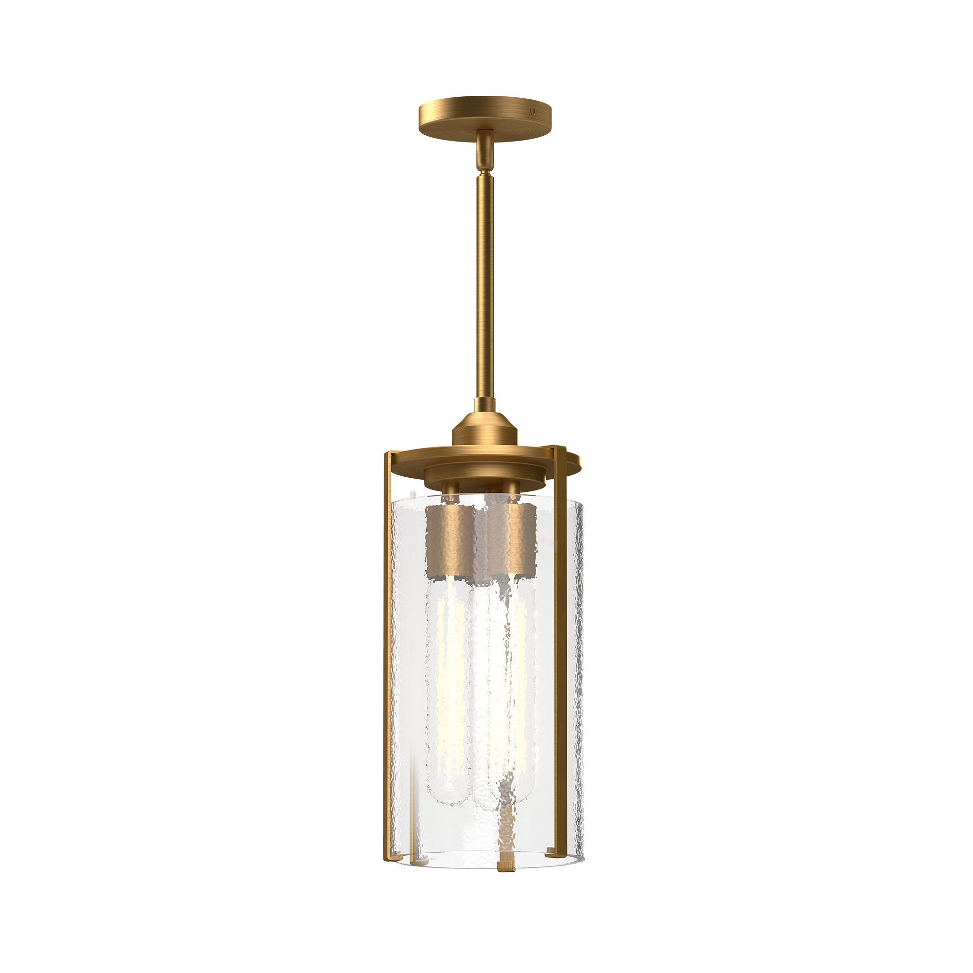 Belmont 7-in Aged Gold/Clear Water Glass 3 Lights Pendant by Alora Lighting | PD536107AGWC | Alora Lighting