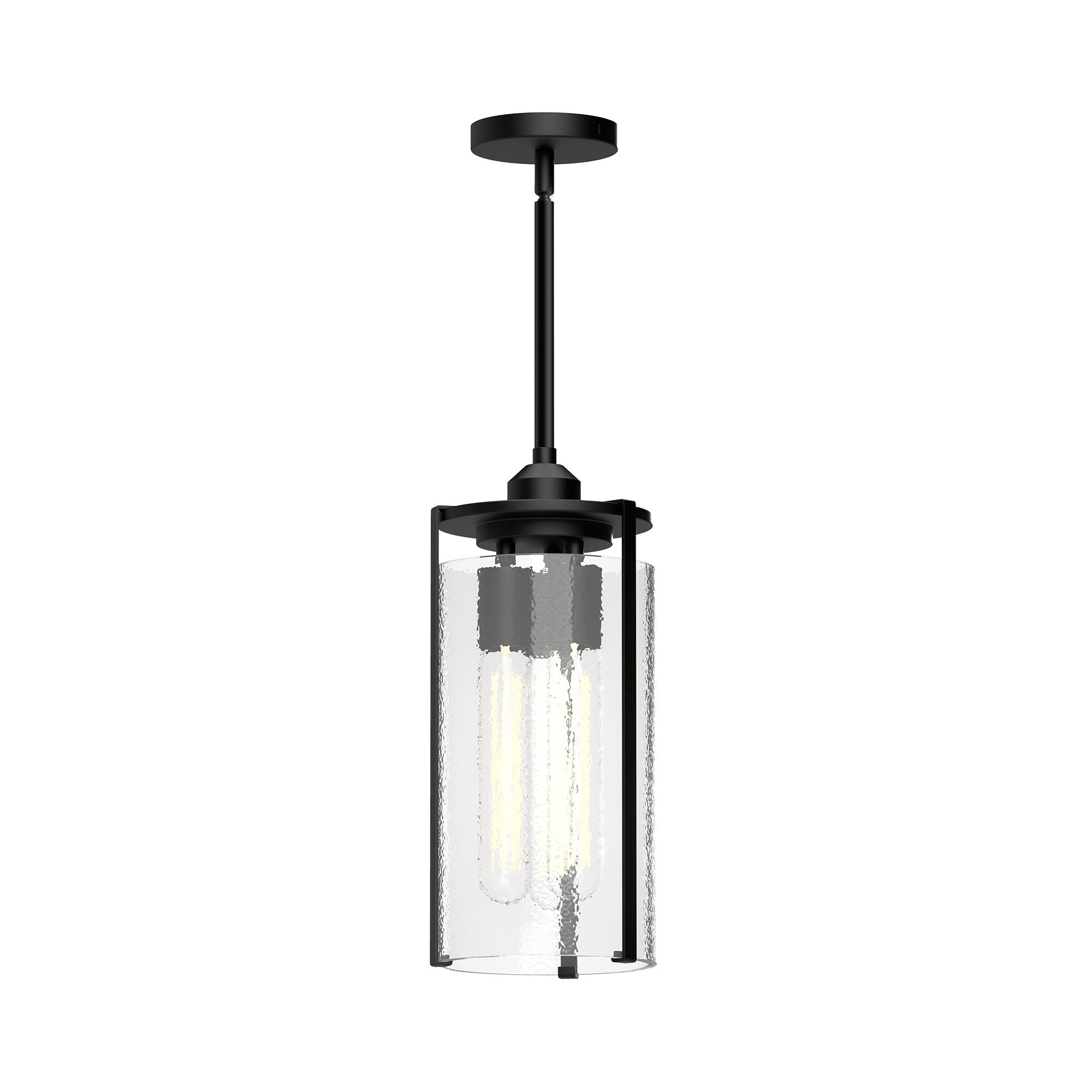 Belmont 7-in Clear Water Glass/Matte Black 3 Lights Pendant by Alora Lighting | PD536107MBWC | Alora Lighting