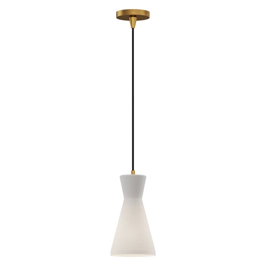 Betty 6-in Aged Gold/Opal Glass 1 Light Pendant by Alora Lighting | PD473706AGOP | Alora Lighting