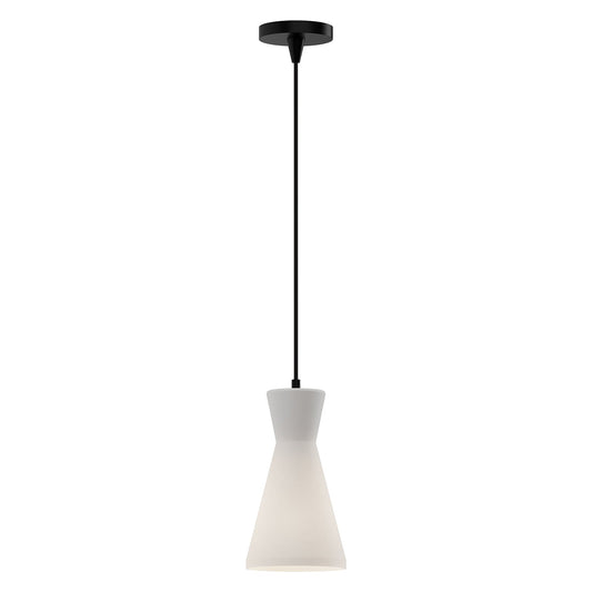Betty 6-in Matte Black/Opal Glass 1 Light Pendant by Alora Lighting | PD473706MBOP | Alora Lighting