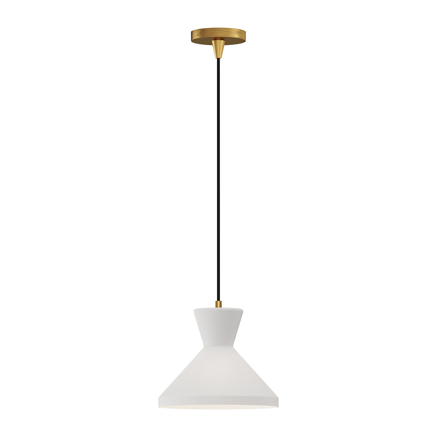 Betty 10-in Aged Gold/Opal Glass 1 Light Pendant by Alora Lighting | PD473710AGOP | Alora Lighting