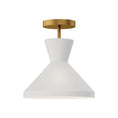 Load image into Gallery viewer, Betty 10-in Aged Gold/Opal Glass 1 Light Semi Flush Mount by Alora Lighting | SF473710AGOP | Alora Lighting

