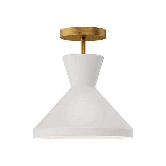 Betty 10-in Aged Gold/Opal Glass 1 Light Semi Flush Mount by Alora Lighting | SF473710AGOP | Alora Lighting