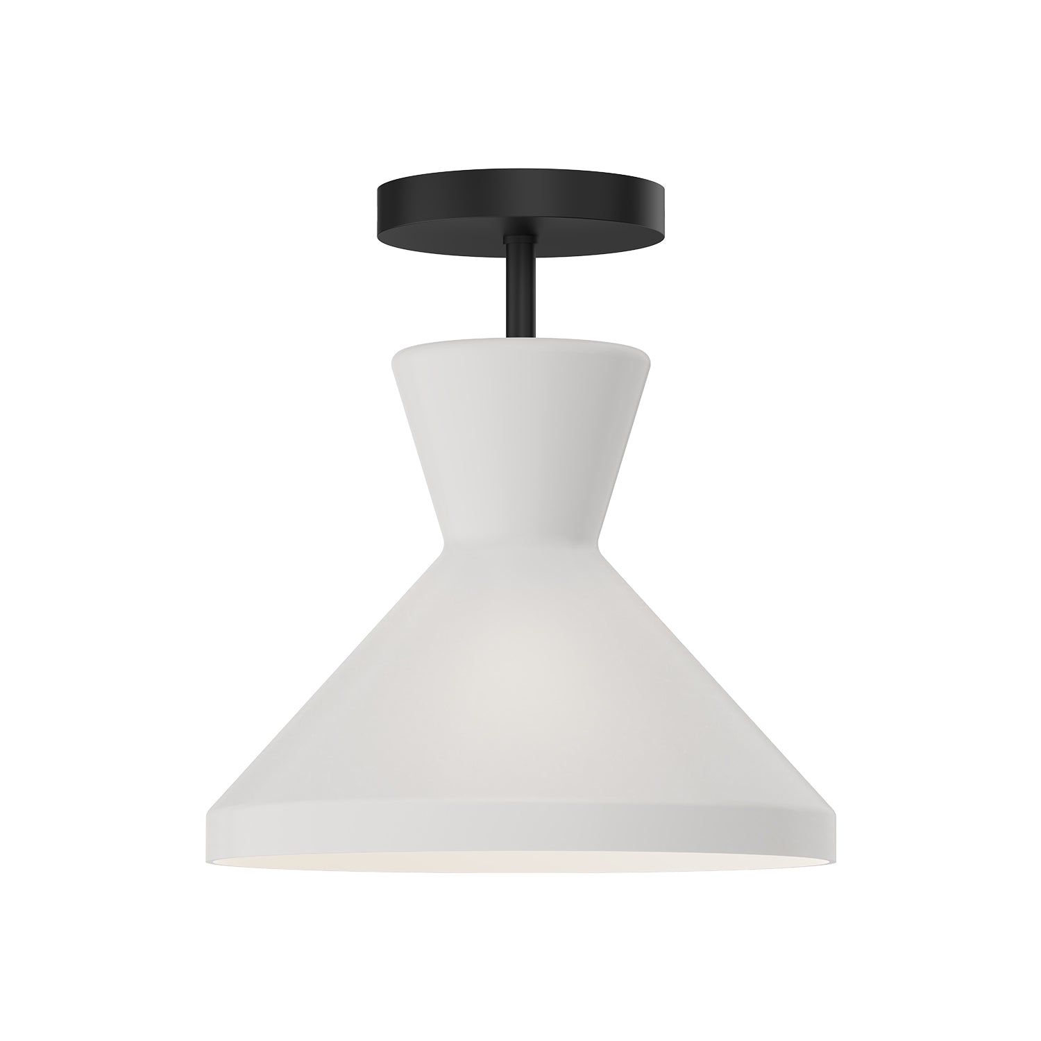 Betty 10-in Matte Black/Opal Glass 1 Light Semi Flush Mount by Alora Lighting | SF473710MBOP | Alora Lighting