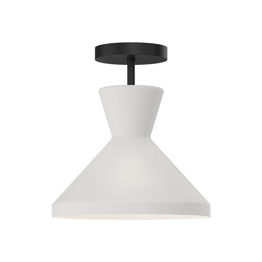 Betty 10-in Matte Black/Opal Glass 1 Light Semi Flush Mount by Alora Lighting | SF473710MBOP | Alora Lighting