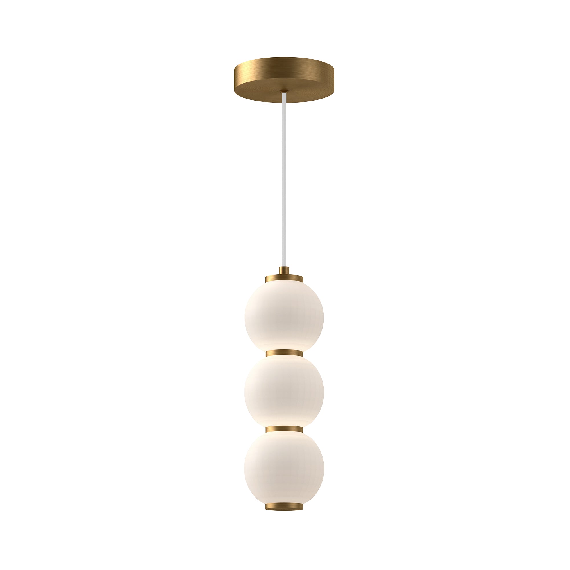 Bijou 7-in Aged Gold/Opal Matte Glass LED Pendant by Alora Lighting | PD530313AGOP-UNV | Alora Lighting