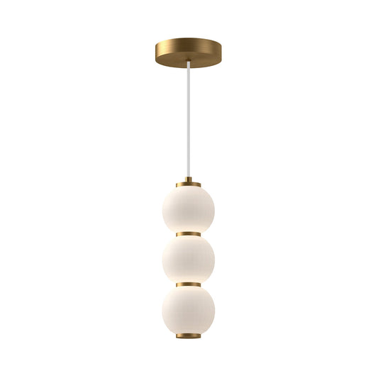 Bijou 7-in Aged Gold/Opal Matte Glass LED Pendant by Alora Lighting | PD530313AGOP-UNV | Alora Lighting